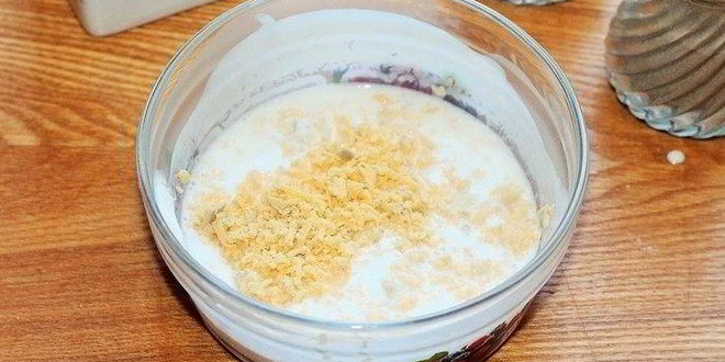 Рецепт салата мимоза с тунцом и йогуртом