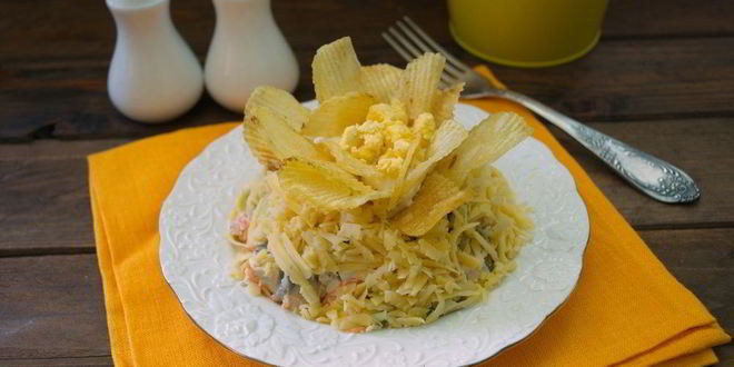 Рецепт Салата Орхидея с курицей