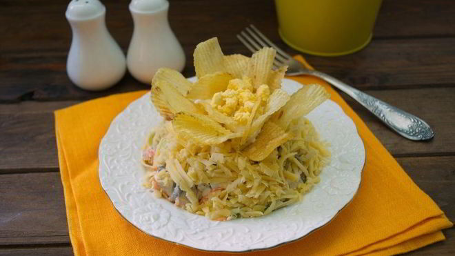 Рецепт салата орхидея с курицей