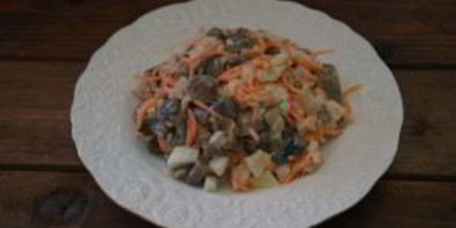 Рецепт салата орхидея с курицей