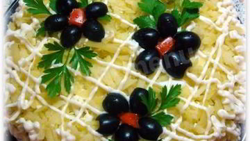 Рецепт Салата из шампиньонов консервированных курица под шубой