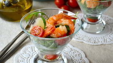 Рецепт Салата с креветками и руколой