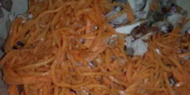 Рецепт салата с курицей, омлетом и корейской морковью