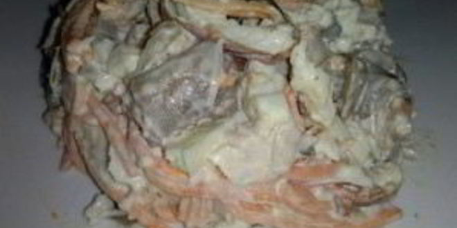 Рецепт салата с курицей, омлетом и корейской морковью