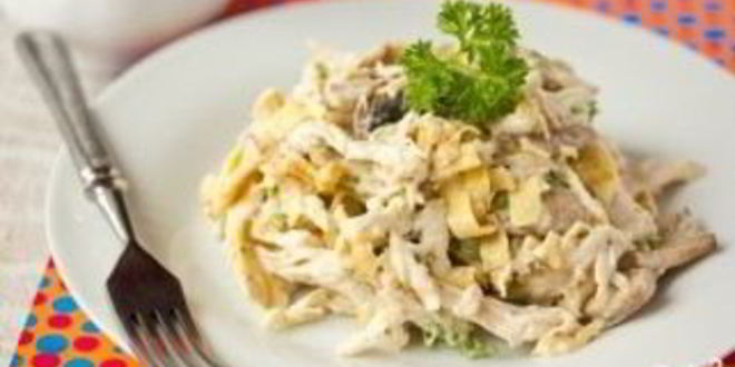 Рецепт салата с вареной курицей