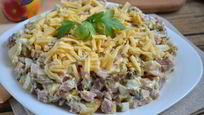 Рецепт Салата с ветчиной и грибами