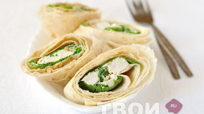 Рецепт роллов из лаваша цезарь