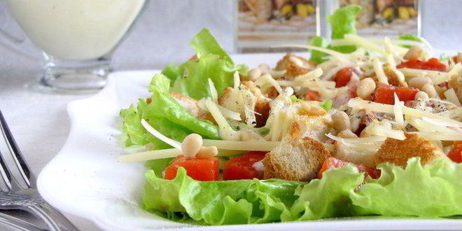 Рецепт салата цезарь с семгой по-сибирски