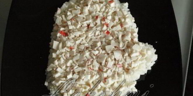 Рецепт салата варежка деда мороза