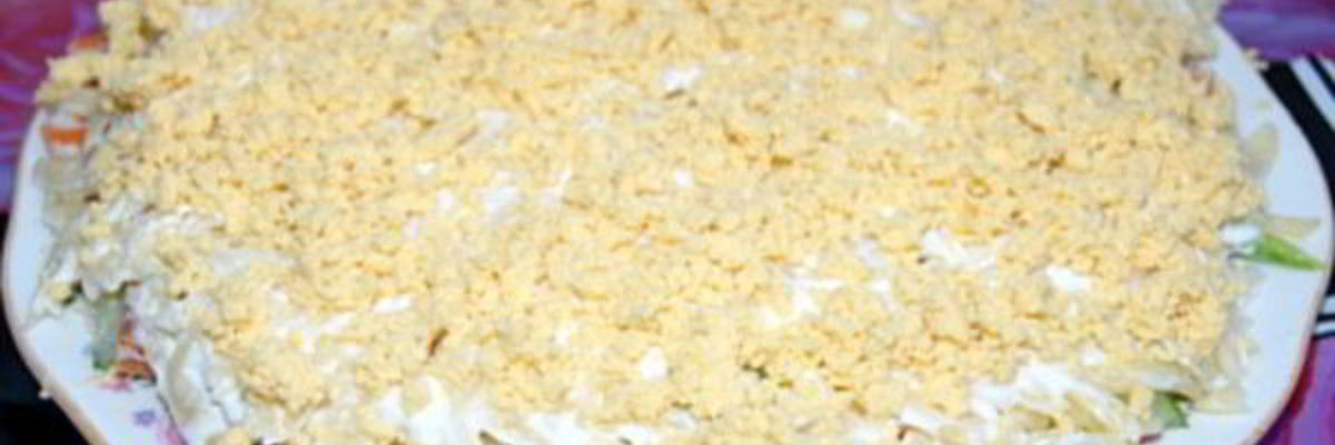 Рецепт Слоеного крабового салата