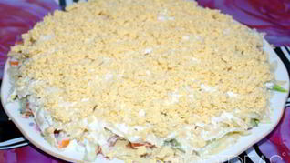 Рецепт Слоеного крабового салата