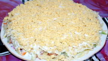 Рецепт Слоеного крабового салата