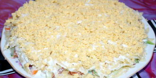 Рецепт Слоеного крабового салата