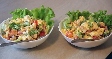 Рецепт Теплого салата Presto с омлетом