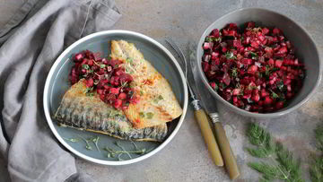 Рецепт Скумбрии-гриля с летним винегретом