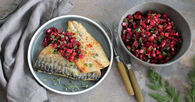 Рецепт Скумбрии-гриля с летним винегретом