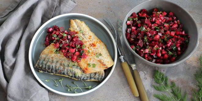 Рецепт Скумбрии-гриля с летним винегретом