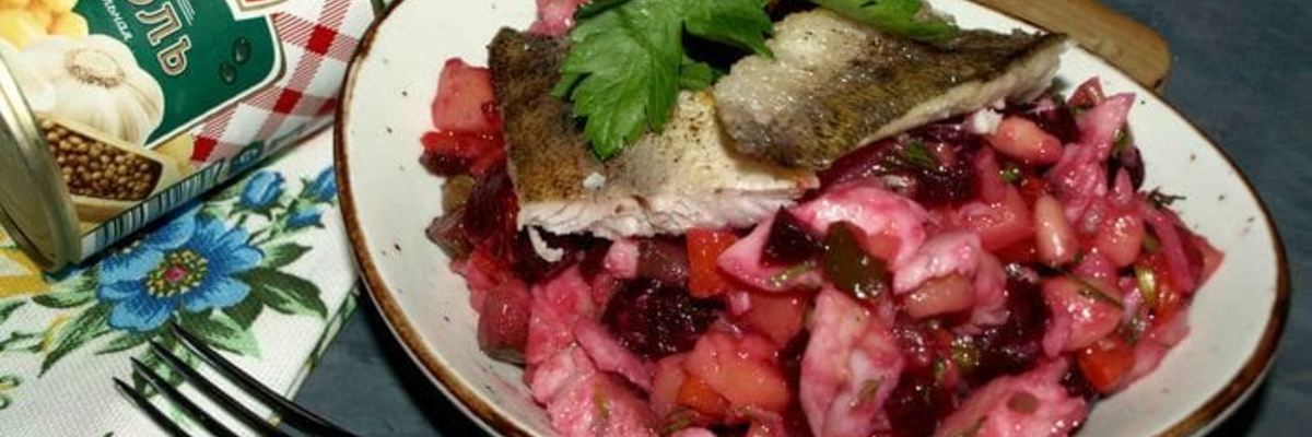 Рецепт Старорусского винегрета с судаком