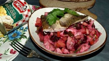 Рецепт Старорусского винегрета с судаком