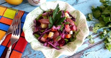 Рецепт Винегрета с фасолью и красной капустой