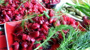 Рецепт Винегрета с фасолью и жареным луком