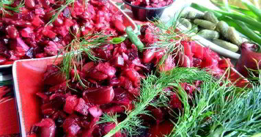 Рецепт Винегрета с фасолью и жареным луком