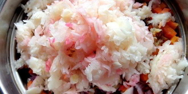 Рецепт винегрета с фасолью и жареным луком