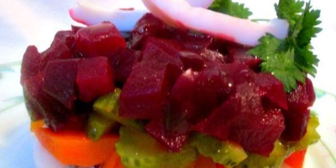 Рецепт винегрета с кальмарами