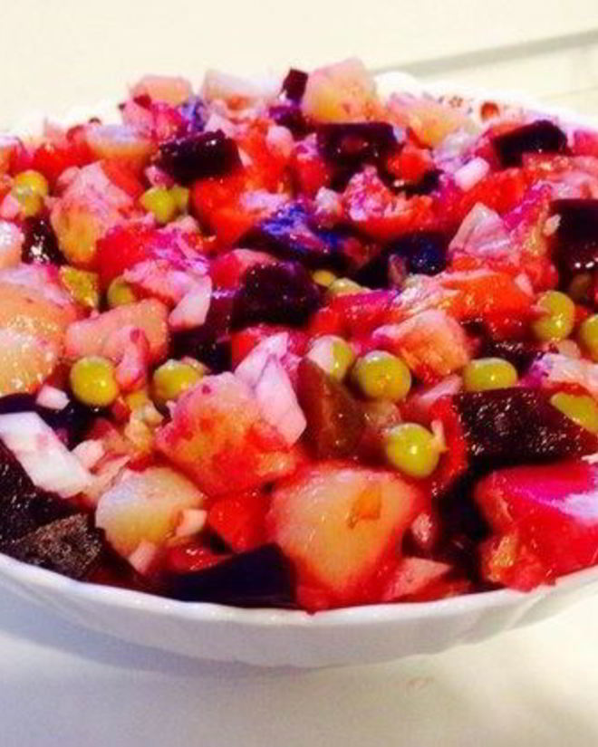 Рецепт винегрета с квашеной капустой и свеклой