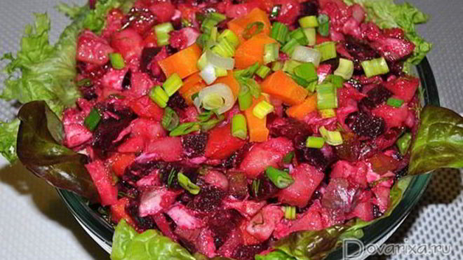 Рецепт винегрета с отварной рыбой