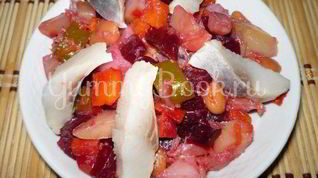 Рецепт Винегрета с сельдью и консервированной фасолью