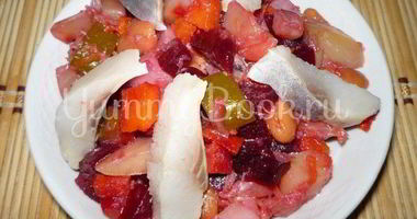 Рецепт Винегрета с сельдью и консервированной фасолью