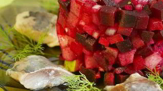 Рецепт Винегрета с яблоками и сельдью