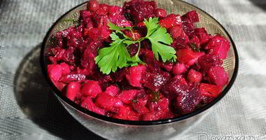 Рецепт Винегрета с запеченной свеклой и фасолью