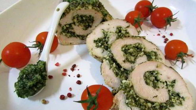 Рецепт индейки с соусом песто