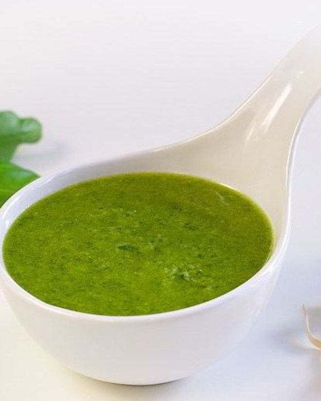 Рецепт морковного крема-супа с соусом песто