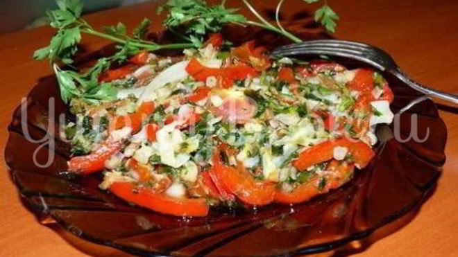 Рецепт овощей пассированных с соусом песто