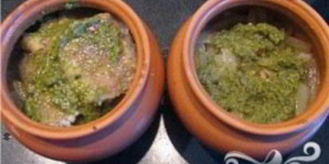 Рецепт рыбы под соусом песто в горшочках