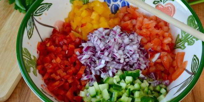 Рецепт израильского салата сальса