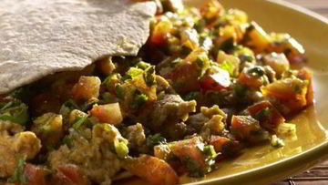 Рецепт Лепешки с яйцом и соусом сальса