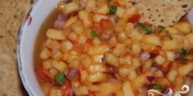 Рецепт персиковой сальсы с кинзой, мятой и имбирем