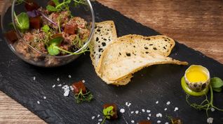 Рецепт Тартара из мраморной говядины с соусом васаби