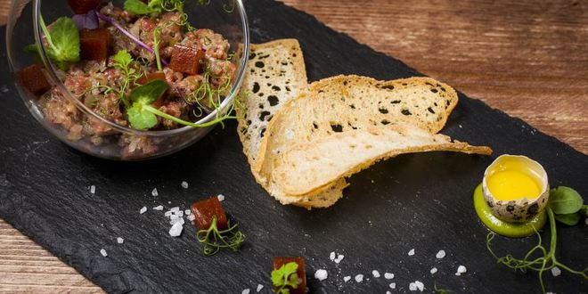 Рецепт Тартара из мраморной говядины с соусом васаби