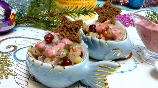 Рецепт тартара из муксуна с брусничным соусом