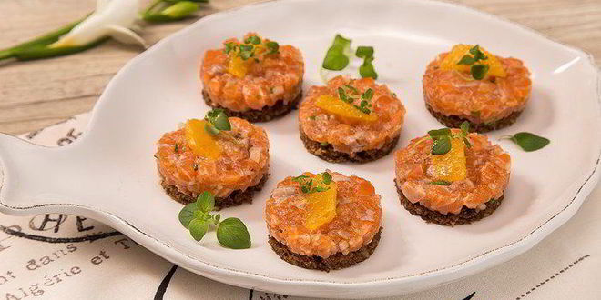 Рецепт Тартара из семги с апельсином