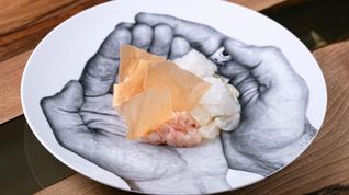 Рецепт Тартара из северной креветки с личи и шампанским