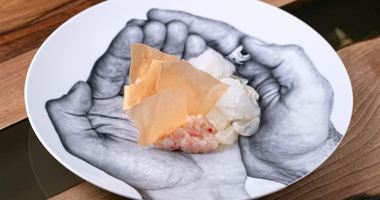 Рецепт Тартара из северной креветки с личи и шампанским