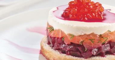 Рецепт Тартара из свеклы и форели с красной икрой