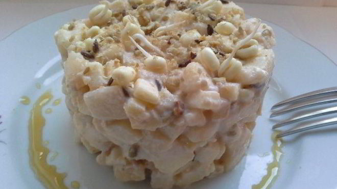 Рецепт тартара с грушей и яблоком