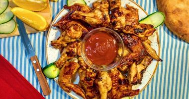 Рецепт Куриных крылышек с медом солодом и Ткемали